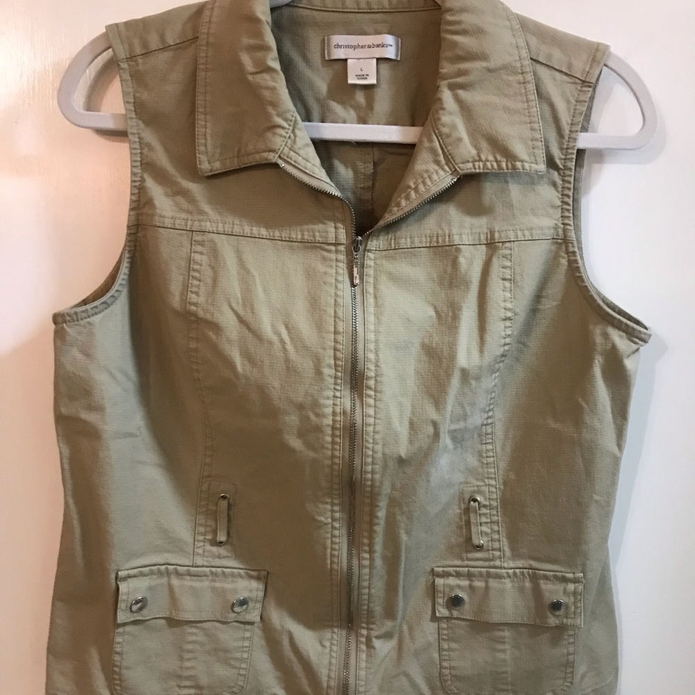 Christopher & Banks, zip-front vest.